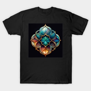 Rainbow crystal lotus flower mandala T-Shirt